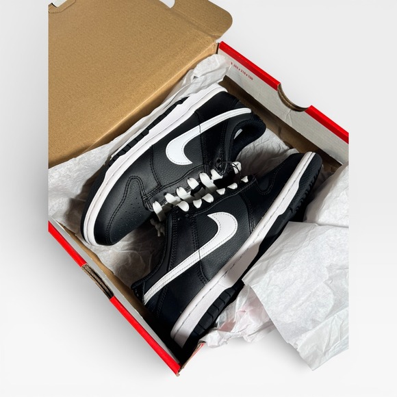 Nike Dunk Low GS Reverse Panda Black White Sneakers Size 4Y NWB - Picture 2 of 8